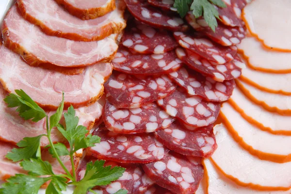 Salsicha, carne, verdura — Fotografia de Stock