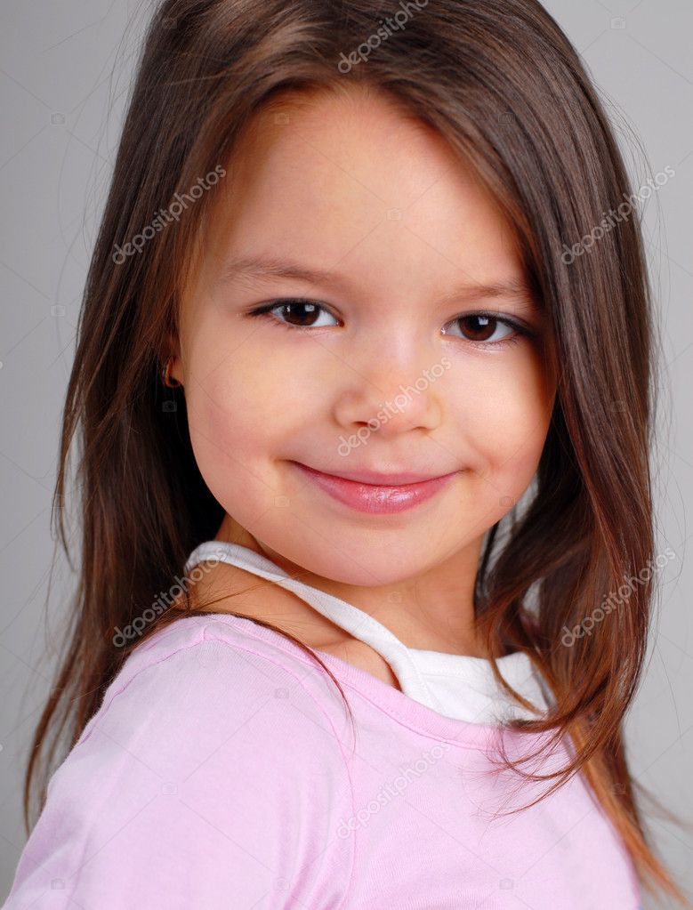 Baby girl with brown hair Stock Photo by ©ffotograff65 1122944