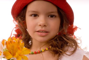 Beauty in the little red hat clipart