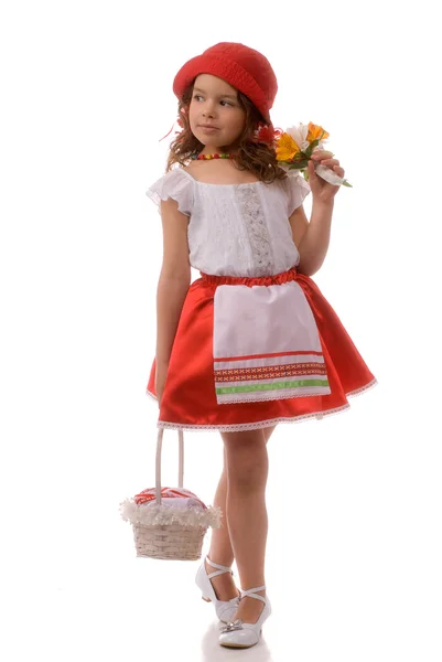 A young girl with a bouquet — Stock Photo, Image