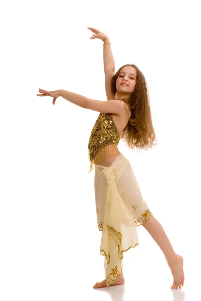 Νεαρή αξιολάτρευτο Ανατολική χορεύτρια, απομονωμένη — Φωτογραφία Αρχείου