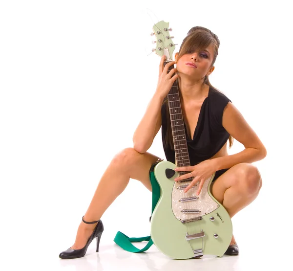 吉他的女孩 — 图库照片