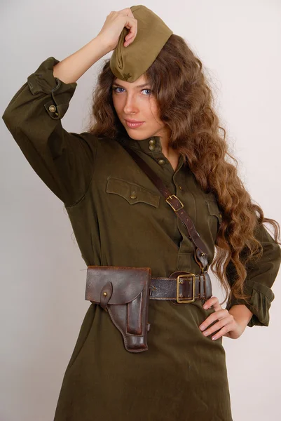 Dziewczyny w mundurach wojskowych — Zdjęcie stockowe