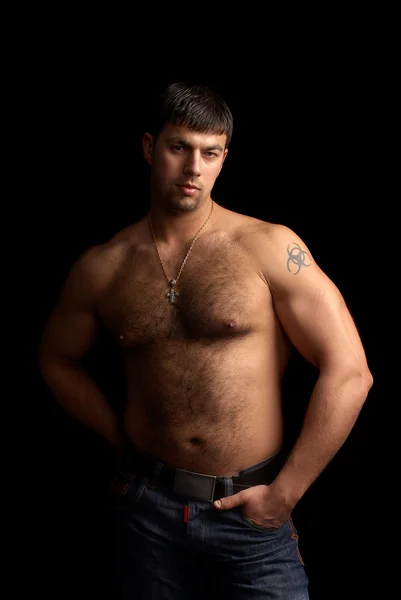 Polonahá přizpůsobit muž s krásným tělem — Stock fotografie