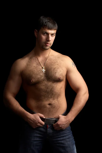 Topless fit man met mooie lichaam — Stockfoto