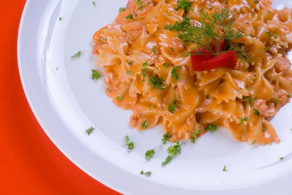 Freshly cooked plate of macaroni — Stock Photo, Image