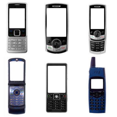 Set of cell phones clipart