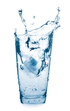 Water splash in a glass clipart