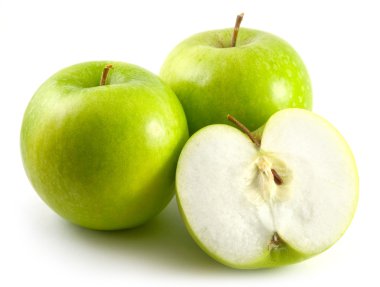 Beyaz bir karşı taze elma