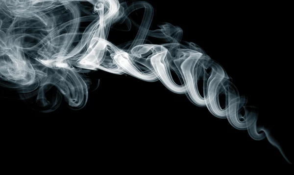 Fumaça isolada no fundo preto — Fotografia de Stock