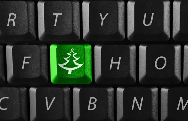 Árvore de Natal em um teclado — Fotografia de Stock