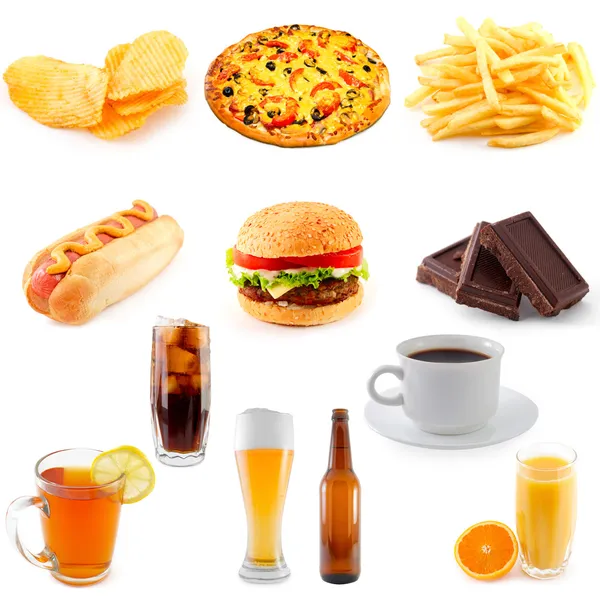 Set van fastfood — Stockfoto