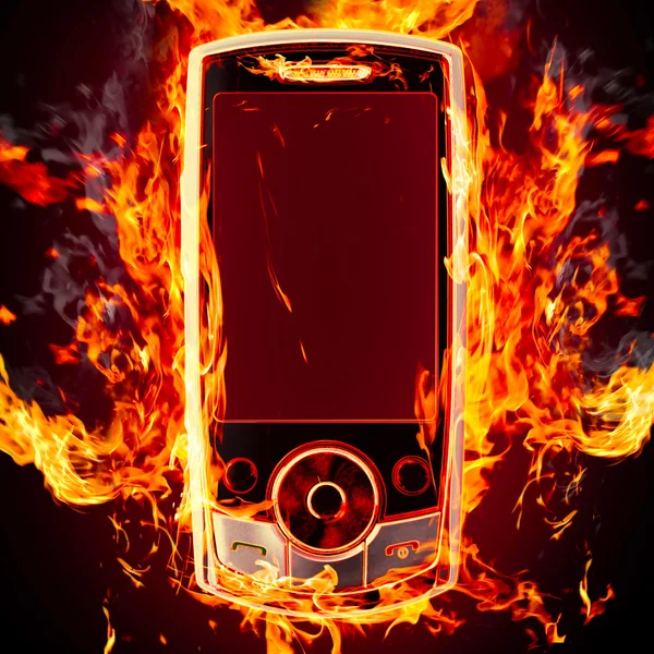 Telefono in fiamme — Foto Stock