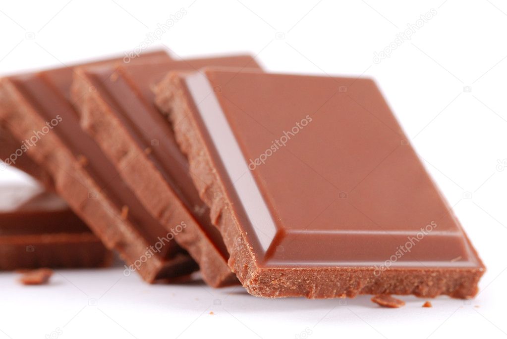 Chocolate bars isolated on white