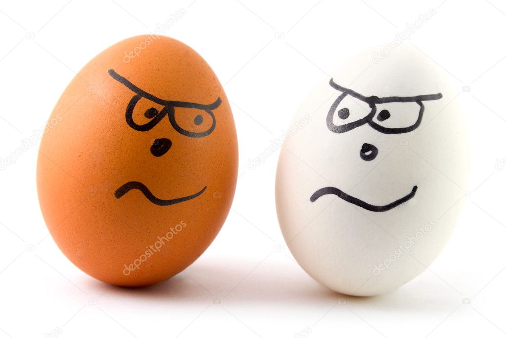 Different eggs are arguing