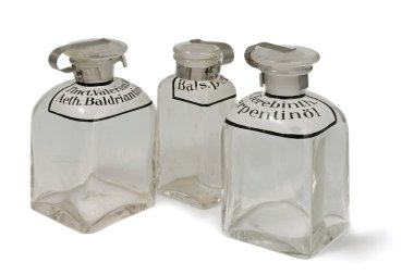 Three vintage pharmacys bottles clipart