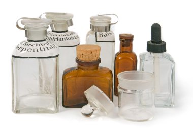 Vintage pharmacys bottles clipart