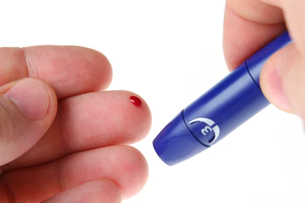 Nível de glicose teste de sangue — Fotografia de Stock
