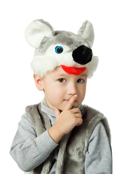 The boy in a suit of the mouse. — Stock Photo, Image