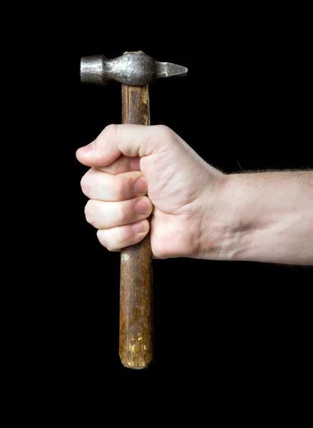 Hammer in een hand — Stockfoto