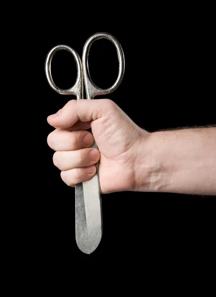 Scissors in a hand — Stock Photo, Image