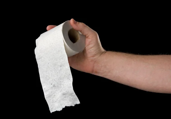 Toilet paper in hand. — Stock Photo, Image