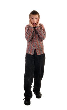 The amazed boy. clipart