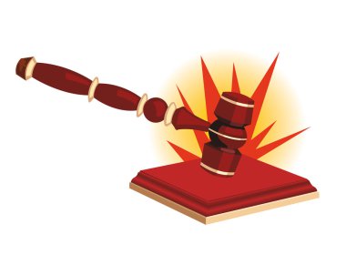 Bang of a gavel clipart