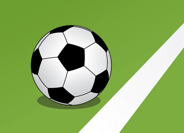 Мяч на футбольном поле — стоковый вектор