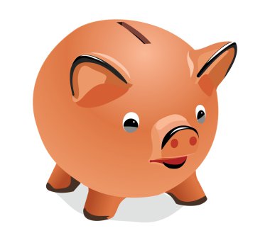 Pig a coin box clipart