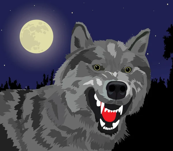 Ночной волк — стоковый вектор