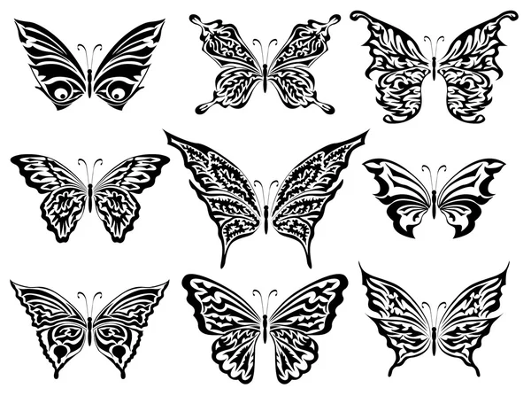 Set van vlinders — Stockvector