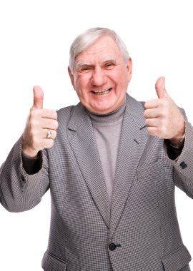 Portrait joyful elderly men clipart