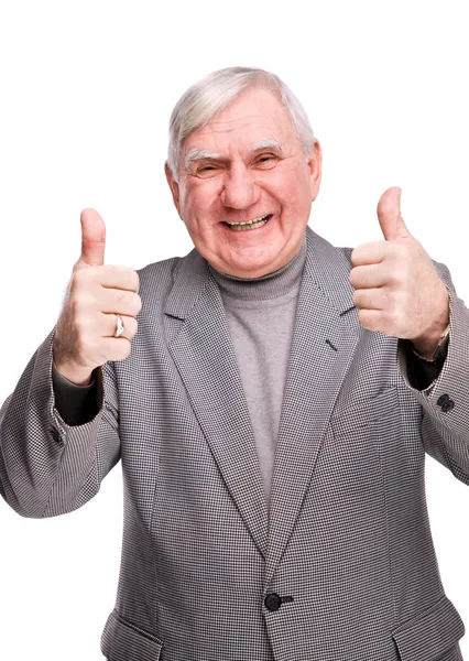 Porträtt glada äldre män — Stockfoto