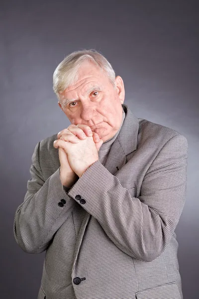 Portrait emotional elderly men — Stock Photo, Image