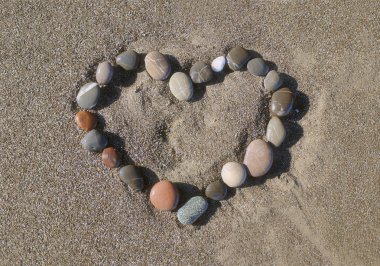 Heart on sand clipart