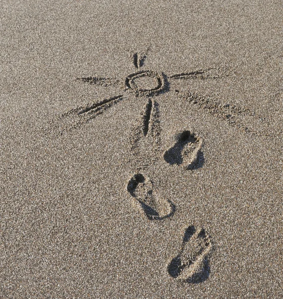 砂の上を描画 — ストック写真