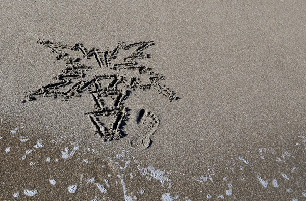 Drawing on sand — Stock Photo, Image