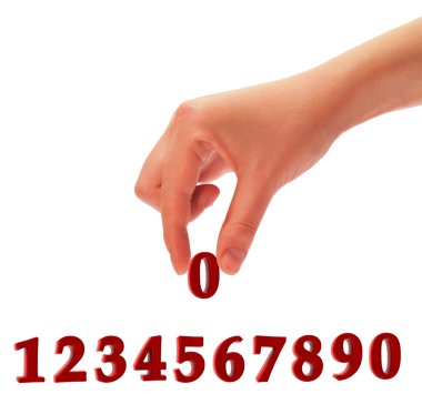 Numbers and a hand clipart