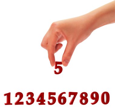 Numbers and a hand clipart