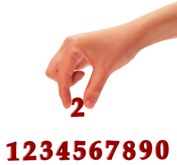 stock image Numbers and a hand