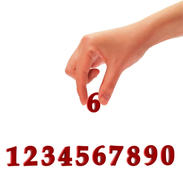 Zahlen und eine Hand — Stockfoto
