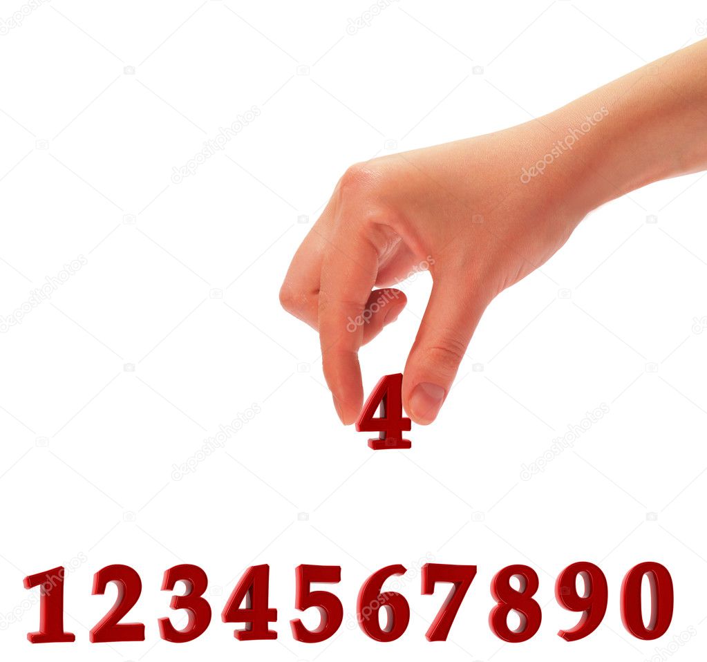 Numbers and a hand