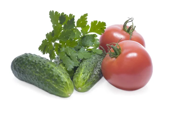 Timun, tomat, peterseli . — Stok Foto