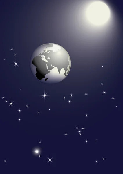 Terre & étoiles — Image vectorielle