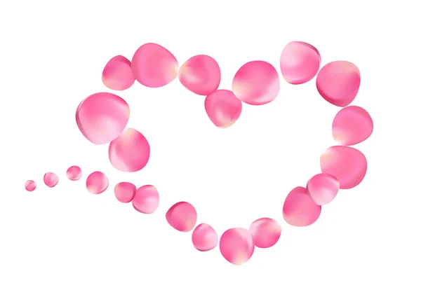 Cœur de pétales de rose — Image vectorielle