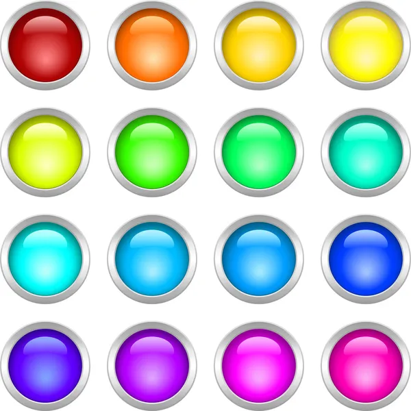 Металеві круглі кнопки — стоковий вектор