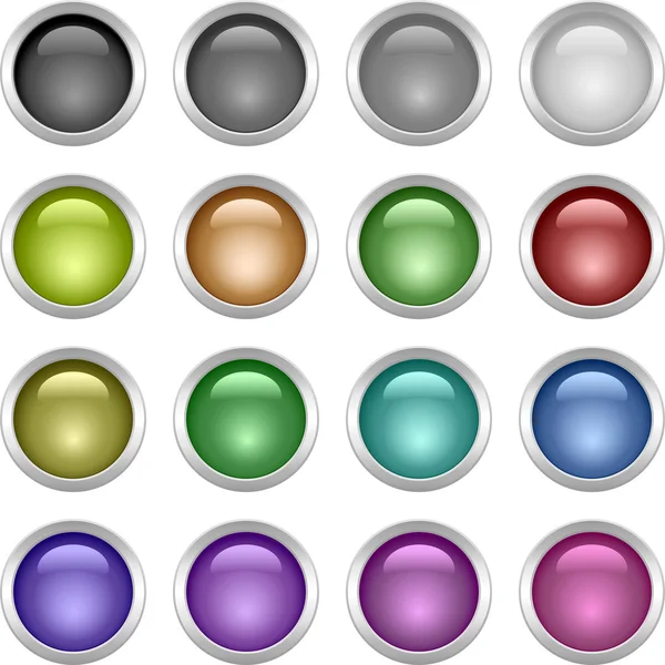 Metalliska runda knappar — Stock vektor