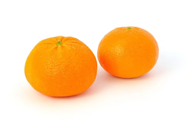 Two tangerines on white — Stock Photo, Image