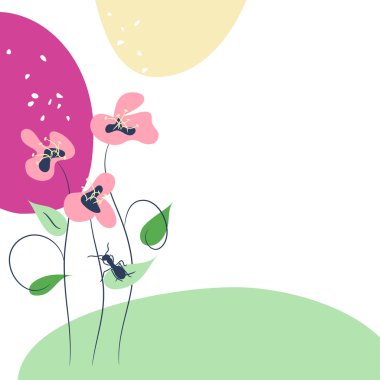 Flowers on white clipart